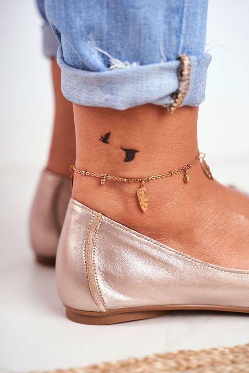 Women's Ballerinas Maciejka Leather Gold 03497-25