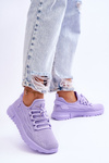 Buty Sportowe Sneakersy Damskie Wsuwane Fioletowe Rosett