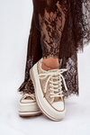 Womens Sneakers On Massive Platform S.Barski BF51-101 Beige