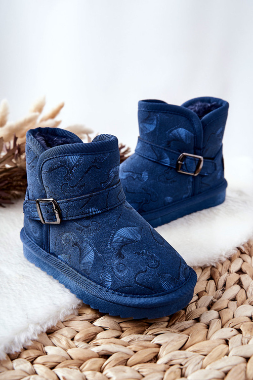 Children's Snow Boots With Fur Navy Kawai