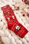 Women's Cotton Christmas Socks Snowmen Red