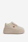Damskie Buty Sportowe Sneakersy Masywna Podeszwa Beżowe Verissha
