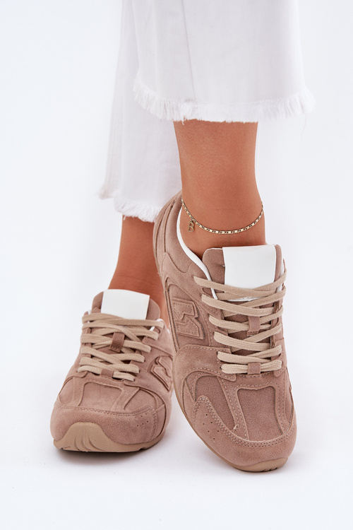 Ladies Sports Shoes Made Of Eco Suede Dark Beige Dorella