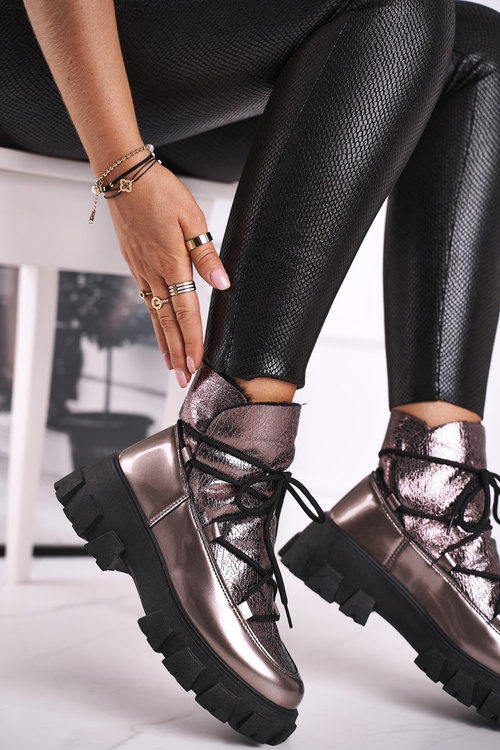 Botki Damskie Wsuwane Rochelle Srebrne