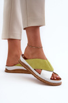 Leather Profiled Flip Flops Maciejka 04986-11 Lime