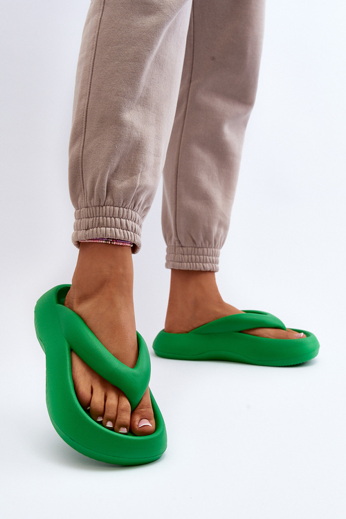 Women's Foam Flip Flops Green Roux