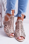 Laura Messi 1924 Leather Stiletto Sandals Beige Montoro