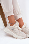 Sneakersy Buty Sportowe Damskie Na Masywnej Podeszwie Beżowe Prononice