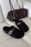 Women's slippers with sheep fur style Black Lorivine