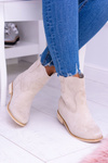 Lu Boo Beige Slip-On Ankle Boots Trinity