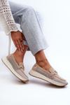 Women's Suede Moccasins D&A TW210 Beige