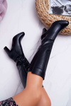 Women's Sergio Leone Stiletto Boots Heated Black KZ290