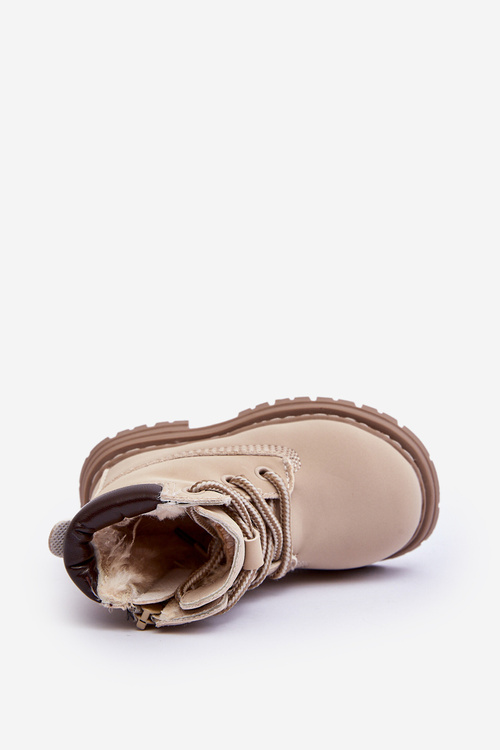 Children's Trapper Boots with Zip Beige Bansi