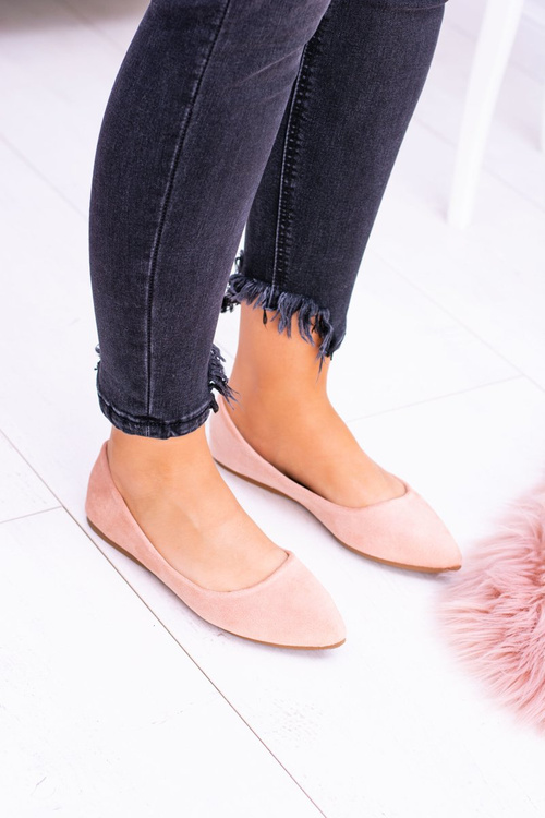 Delicate Ballerinas Pointed Suede Pink Dermeno