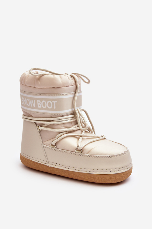 Women's lace-up snow boots beige Soia
