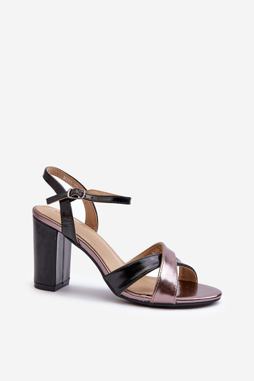 Eco Leather High Heel Platform Sandals Black Abilica