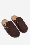 Men's slippers with buckle chocolate Luvan
