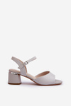 Women's Low Heel Eco Leather Sandals Sergio Leone SK876 Grey