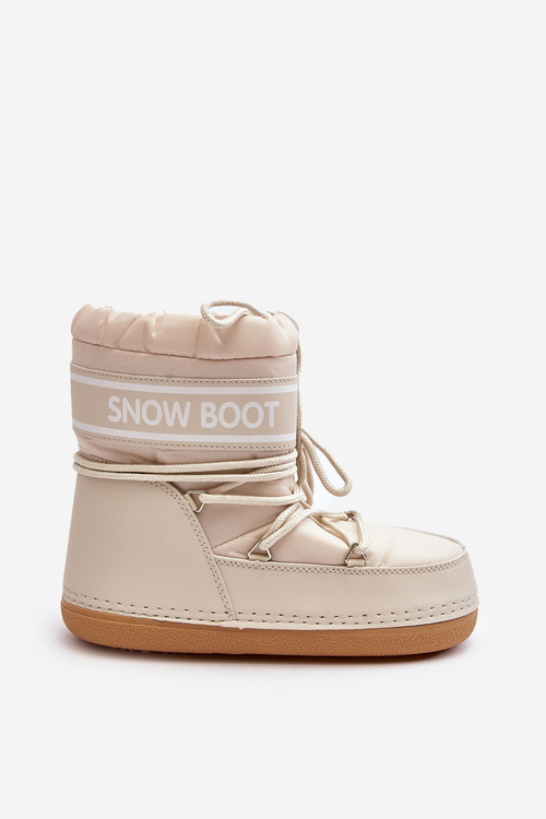 Women's lace-up snow boots beige Soia