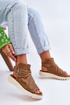 Leather Openwork Sandals camel Alima