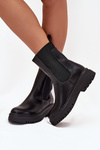 Women Chelsea Boots On Platform And Flat Heel Slip On Black Ravessa