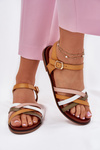 Womens sandals with interlacing straps SK090H yellow Sergio Leone