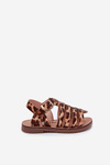 Girls' Children's Sandals Made Of Eco Leather Leopard Mariana