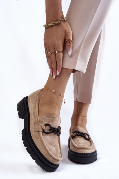 Women's Loafers Suede Loafers La.Fi Beige Willows