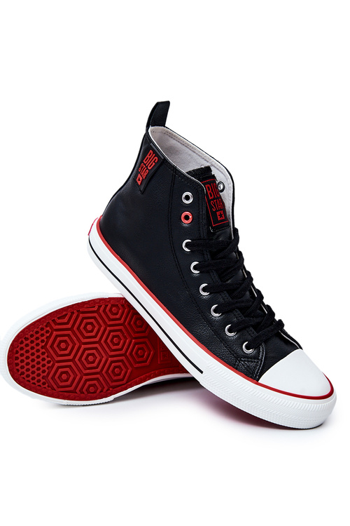Men's High Leather Sneakers BIG STAR JJ174070 Black