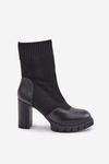 Heeled Boots with Sock Black Atansa