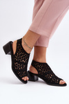 Black Open Toe Sandals Serapina
