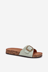 Women's sandals with buckle on cork platform mint Zavira