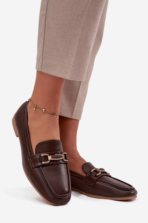 Women's Loafers with Decoration Brown Priscelle