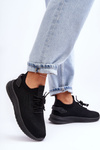 Buty Sportowe Damskie Wsuwane Materiałowe Czarne Zauna C2002