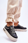 Comfortable Women's Sport Shoes On The Platform Black And Beige Devan