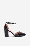 Lacquered Pumps With Pointed Toes On A Heel Black Nossabel
