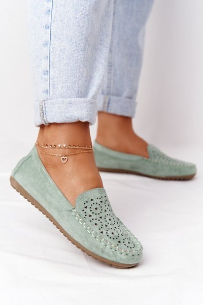 Women's Suede Loafers Green Molly