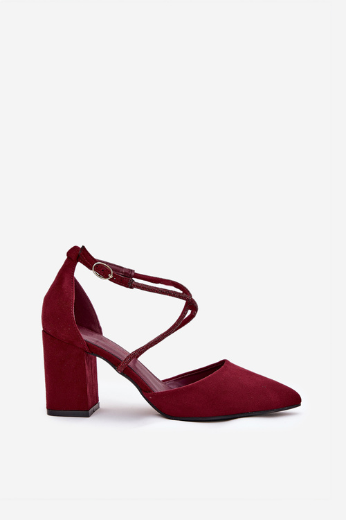 Pointed Toe Pumps With Decorative Straps On The Heel Bordeaux Verithas