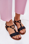 Women's Flat Sandals With Straps S.Barski KV51-120 Black
