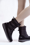 Women's Lace-up Snow Boots Progress PROGJ-22-134 Black