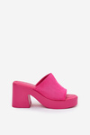 Women's Heeled And Platform Slippers Fuchsia Omeisa