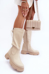 Women's Half-length Bootleg Light Beige Lizames