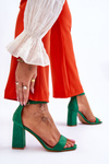 Women's Sandals On A Stable Heel Green Lavissa