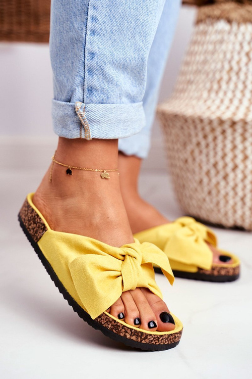 Slippers On The Cork Sole Yellow Wendy