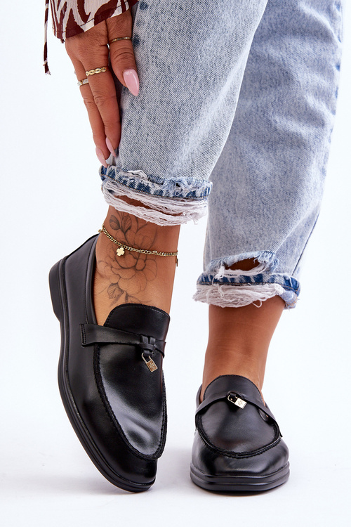 Mokasyny Klasyczne Damskie Czarne Cortez E722