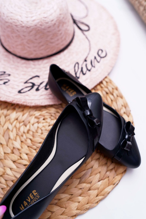 Women's Rubber Ballerinas Black Meliskirts Syntha