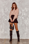 Women's Over-the-Knee Boots with Sheepskin Type Fleece Black Bellama