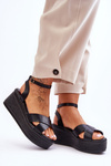 Women's Comfortable Wedge Sandals Černá Laurie