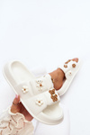 Women's Foam Flip Flops with Decorations White Cambrina