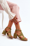 Low Heel Green Sandals Eleriva